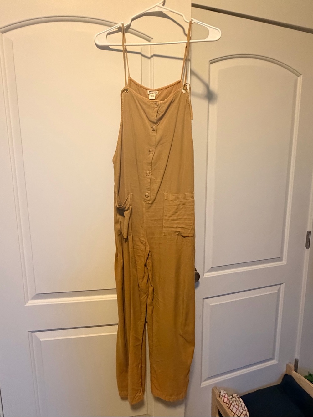 Billabong- Women’s Button-Front Overalls Jumpsuit in Mustard
